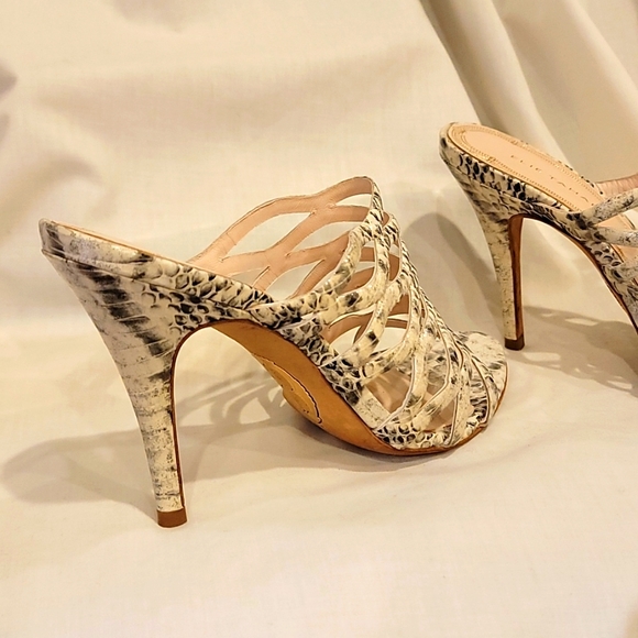 ElieTahari Stiletto Sandals Leather Snake Print - Picture 6 of 6